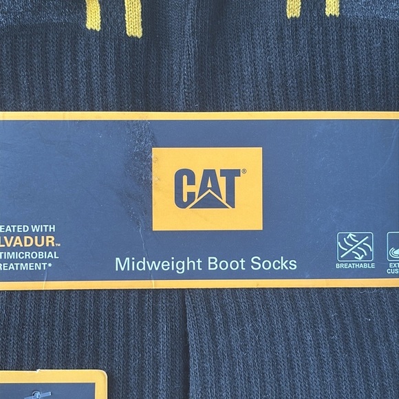Brand New Caterpillar 6-Pack Midweight Boot Socks Black Crew Cushioned Anti Odor - Picture 5 of 14